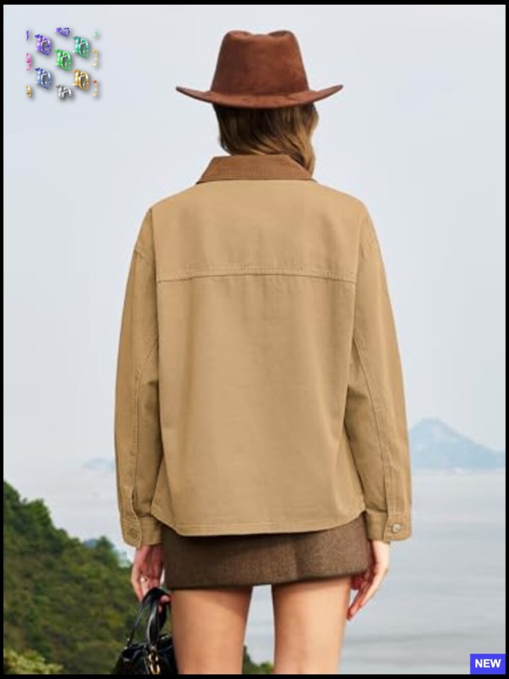 Oversized Barn Denim Jacket Relaxed Fit Button Down Coat with Pockets - Picture 2 of 7